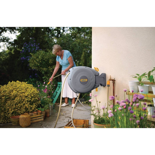Hozelock Mini Auto Reel Wandslangbox 10 Meter Grijs