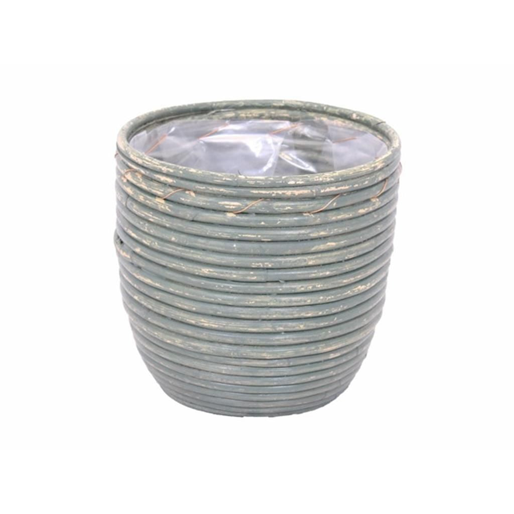 Van Der Leeden Rotan Pot Streep 20 Cm Olijf