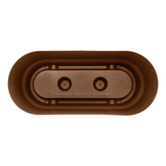  Elho Greenville Terrace Trough 60 Wheels Ginger Brown
