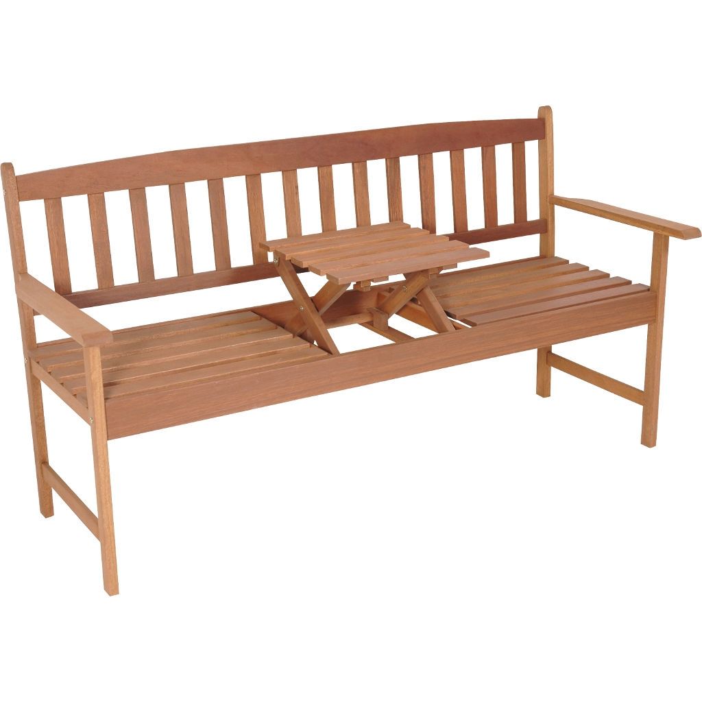  Lesli Bank Hardhout Met Inklapbare Tafel 150 Cm
