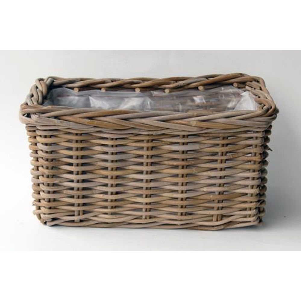  Van Der Leeden Rotan Mand 40 Cm Antiek Grijs