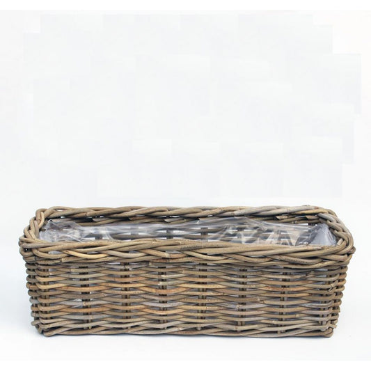  Van Der Leeden Rotan Mand 60 Cm Antiek Grijs
