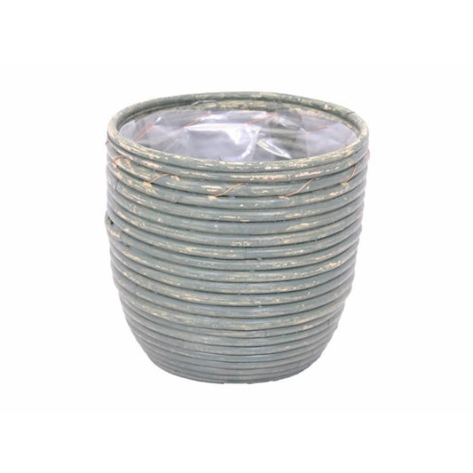  Van Der Leeden Rotan Pot Streep 20 Cm Olijf