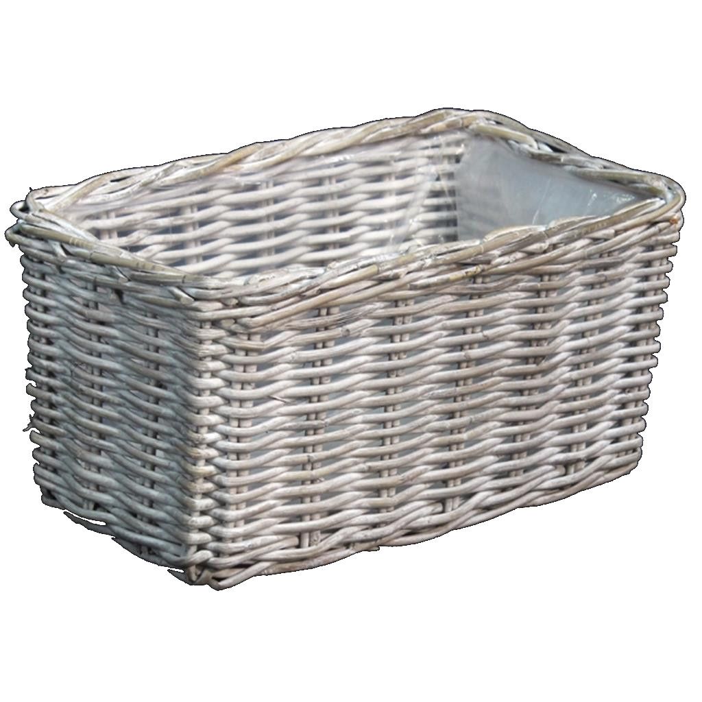  Van Der Leeden Rotanmand Antique 40 Cm White Wash